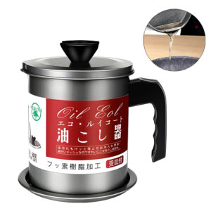 stainless-steel-1-4-liter-cooking-oil-strainer-pot-with-filter-and-thick-chassis-for-efficient-grease-filtration